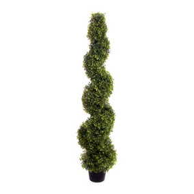 Best Artificial 4ft - 120cm Green Boxwood Spiral Topiary Tree - Suitable for Outdoor Use - Weather & Fade Resistant