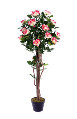 Best Artificial 4ft - 120cm Multi-Colour Rose Flower Tree | DIY at B&Q