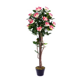 Best Artificial 4ft - 120cm Multi-Colour Rose Flower Tree