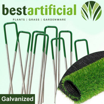 Best Artificial 50 Grass Fixing pins U nails pegs DIY at B&Q