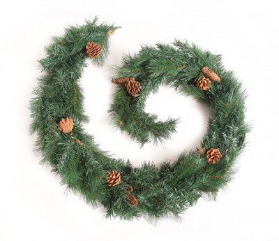 Best Artificial 6ft Colorado Pine Christmas Garland with Pine Cones