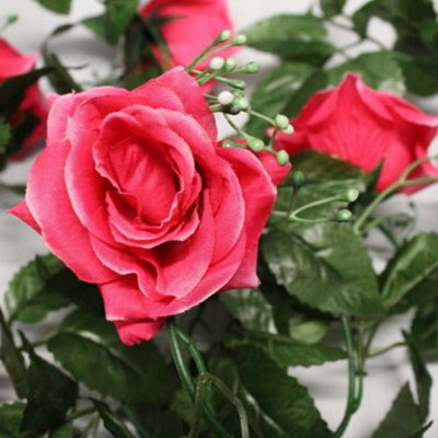 Best Artificial 7ft Pink Silk Rose Garland decoration perfect from