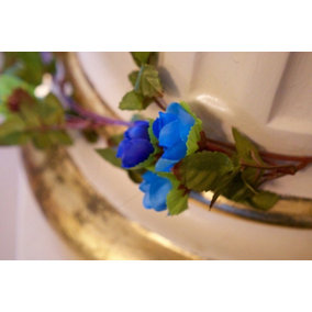 Best Artificial 7ft Silk Mini Rose Garland / Blue