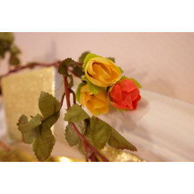 Best Artificial 7ft Yellow Silk Mini Rose Flower Garland