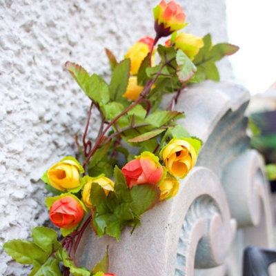 Best Artificial 7ft Yellow Silk Mini Rose Flower Garland