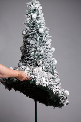Best Artificial 8ft Snow Flocked Frosted Pop up Pre Decorated Pre Lit Christmas Trees