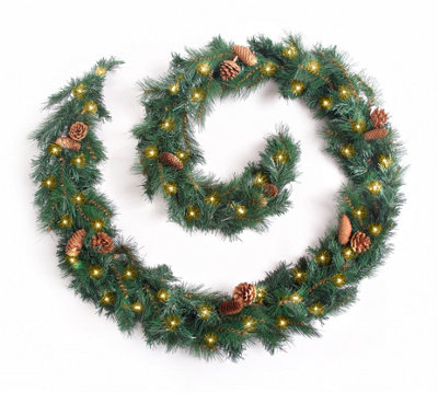 Best Artificial 9ft Colorado Pine Christmas Garland with Pine Cones ...