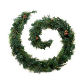 Best Artificial 9ft Colorado Pine Christmas Garland with Pine Cones