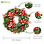 Best Artificial Christmas 60cm Red Decorated Wreath with 30 Bright White LED battery Lights