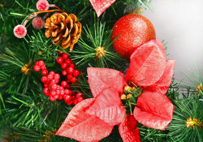 Best Artificial Christmas 6ft Red Decorated Garland