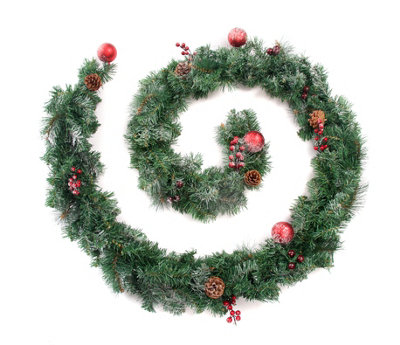 Best Artificial Christmas 9ft Frosted Red Garland