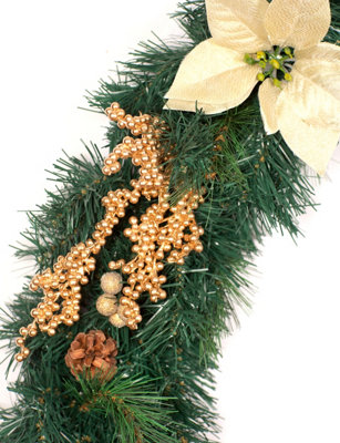 Best Artificial Christmas 9ft Gold Decorated Garland - 3