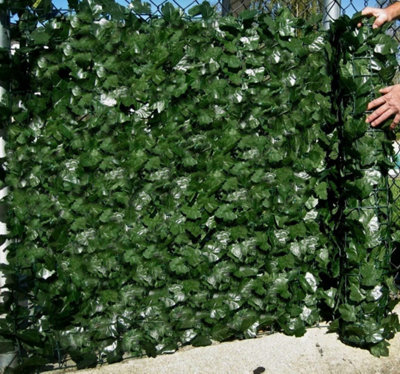 Best Artificial English Ivy Leaf Screening 3m x 1m (Two 3m x 0.5m Rolls) Privacy Hedging Garden Fence UV Fade Protected