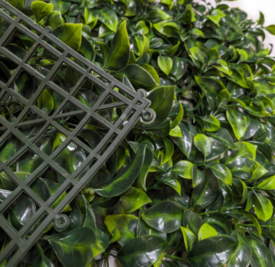 Best Artificial Laurel Leaf Hedging Mat - 50cm x 50cm (20" x 20") UV Stable