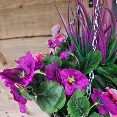 Best Artificial Pink Purple Pansy Flower with Woven Decorative - Main Image