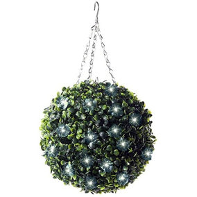 Best Artificial Pre-Lit Outdoor 28cm Green Boxwood hanging Plastic Grass Topiary Ball