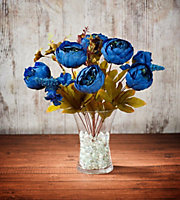Best Artificial Vintage Blue Peony Bouquet spray for decoration wedding