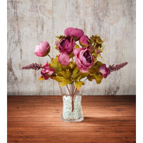 Best Artificial Vintage Purple Peony Bouquet spray for decoration wedding