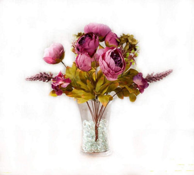 Best Artificial Vintage Purple Peony Bouquet spray for decoration wedding