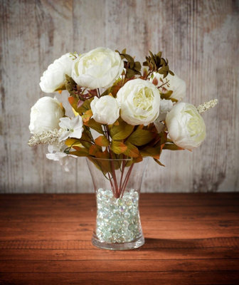 Best Artificial Vintage White Peony Bouquet spray for decoration wedding