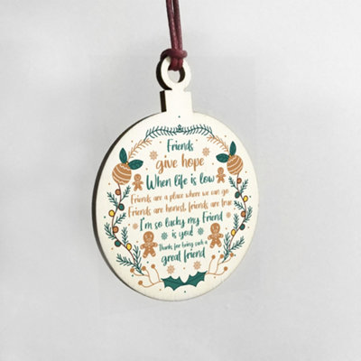 Best Friend Poem Wood Hanging Christmas Decoration Friendship - 4