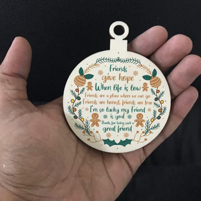 Best Friend Poem Wood Hanging Christmas Decoration Friendship - 5
