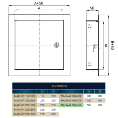 BEST PRICE-Metal Access Panel Wall Inspection Door Loft Hatch/ Flap lock & key (500mm x 500mm) - 3