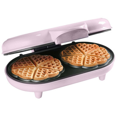 Bestron Waffle Maker ADWM1000PBS 1000W Heart Shaped Waffles Pink