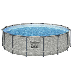 Bestway 16ft x 48" Steel Pro MAX Round Above Ground Swimming Pool, Filter Pump & Accessories (2024 Version)