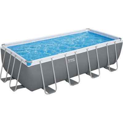 Bestway 16ft x 8ft x 48in Rectangular Steel Pro Frame Set Above Ground ...