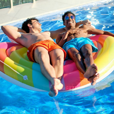 Bestway, 2 Person Pool Lounger, Rainbow Dreams Inflatable Pool Float