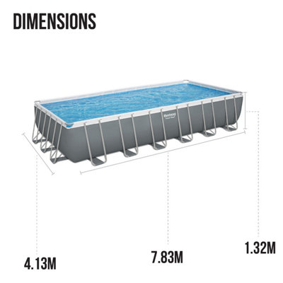 Bestway 24ft Power Steel Above Ground Swimming Pool, Frame Swimming Pool
