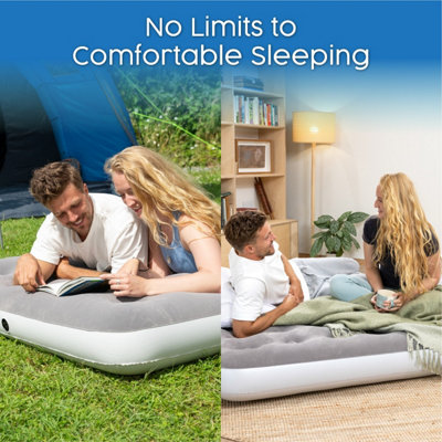 Bestway Camping Double Airbed with Battery Pump, Portable Inflatable Mattress