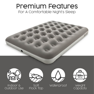 Bestway Camping Double Airbed with Battery Pump, Portable Inflatable Mattress