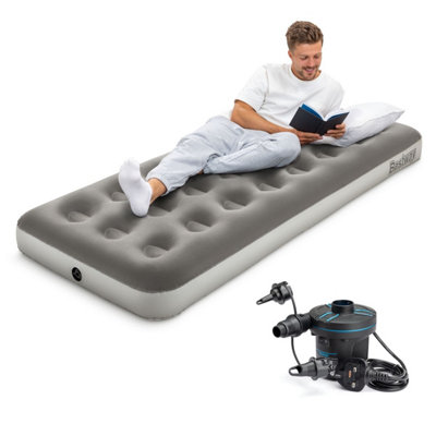 Bestway Camping Single Airbed with Electric Pump, Portable Inflatable Mattress