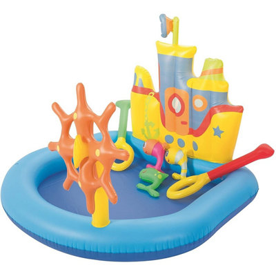 Bestway Childrens/Kids Inflatable Tug Boat Paddling Pool Multicoloured