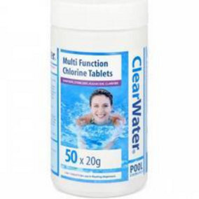 Bestway Clearwater Multifunction Chlorine Tabs 1kg 50 X 20g  White