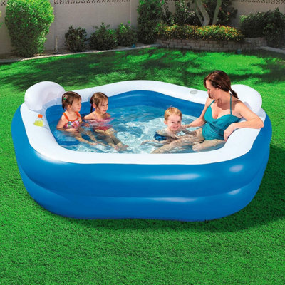 Bestway Family Fun Paddle Inflatable Pool For Kids Swimming Pool Paddling Seats