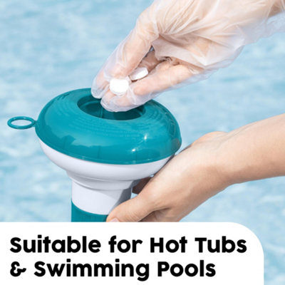 Bestway Floating Chemical Dispenser for Hot Tubs and Swimming Pools, Adjustable Chlorine Tablet Holder