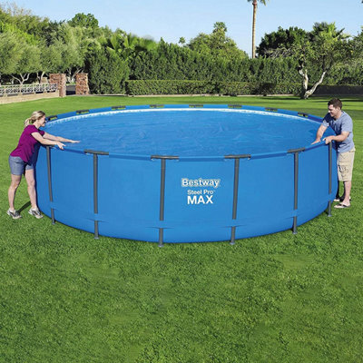 Bestway Flowclear Above Ground Fast Set 10ft Solar Swimming Pool Cover &  Reviews