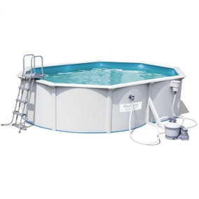 Bestway Hydrium 16ft 5in x 12ft x 48in Oval Pool Set Above Ground Swimming Pool with Sand Filter Pump