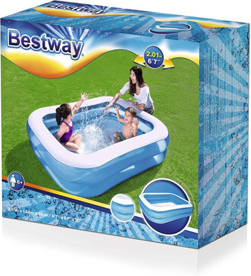 Bestway Inflatable Family Pool Kids Paddling Blue Rectangular with ...