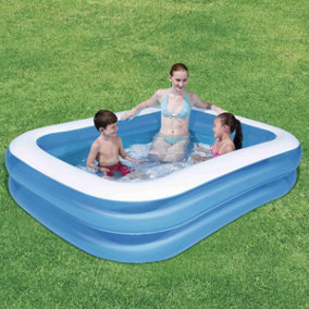 Inflatable Swimming Pools for Kids and Adults,118 X 72 X 20 Full-Sized  3M Family Blow Up Pool for Kiddie,Adult,Toddlers for Ages 3+,Above Ground Pool  for Outdoor,Garden,Backyard,Summer Water Party : : Toys 