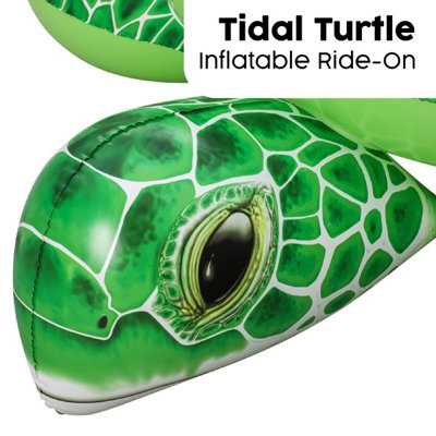 Bestway Inflatable Sea Turtle Kids Pool Float, Ride-On Floatie with Handles