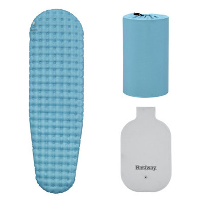 Bestway Insulated Regular Mummy Sleeping Pad, Portable Foam Sleeping Pad, Blue