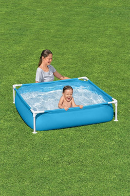 Bestway Kids Rectangular Frame Pool 122 x 61 x 30.5 cm, 365L Blue ...