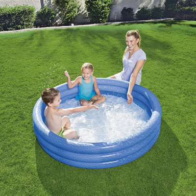 Bestway Paddling Pool 3 Ring Kids' with Repair Patch, 152x30cm, Colour May Vary