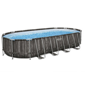 Bestway Power Steel Oval 24ft x 12ft x 52" Above Ground Swimming Pool
