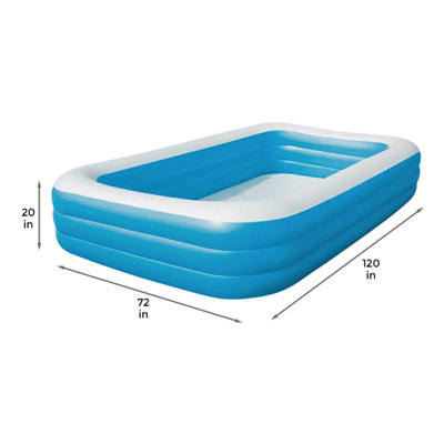 Bestway Rectangular Inflatable Swimming Pool Family Garden Paddling ...