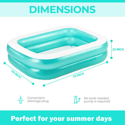 Bestway Rectangular Inflatable Swimming Pool Family Garden Paddling ...